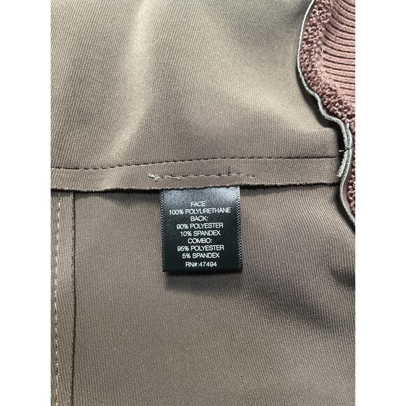 Norma Kamali Oversized Brown Polyurethane Moto Jacket Size M - Picture 5 of 5